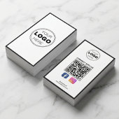 Minimalist Black White Modern QR Code Logo 名刺