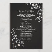 Minimalist Black White Monochrome Modern Wedding 招待状 (正面)