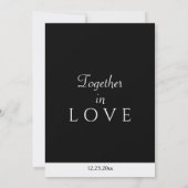 Minimalist Black White Monogram  招待状 (裏面)