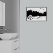 Minimalist Black & White Morning Calm At The Beach ポスター