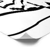 Minimalist Black & White Morning Calm At The Beach ポスター (角)