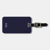 Minimalist Black & White “Mr” Modern Travel ラゲッジタグ (正面横)