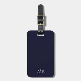 Minimalist Black & White “Mr” Modern Travel ラゲッジタグ