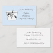 Minimalist Black & White on Blue 名刺 (正面/裏面)