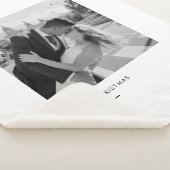 Minimalist Black & White Photo Christmas Gift シェルパブランケット (3/4)