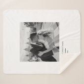 Minimalist Black & White Photo Christmas Gift シェルパブランケット (正面(横))