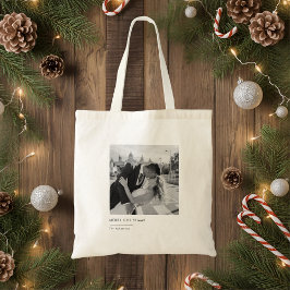 Minimalist Black & White Photo Christmas Gift トートバッグ