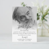 Minimalist Black & White Photo Funeral Sympathy  サンキューカード (スタンド正面)