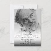 Minimalist Black & White Photo Funeral Sympathy  サンキューカード (正面)