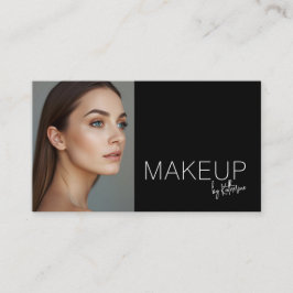 Minimalist Black White Photo Makeup Business Card 名刺