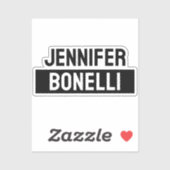 Minimalist Black & White Plain Elegant Modern Name シール (シート)