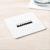 Minimalist Black & White Professional Modern Name スクエアペーパーコースター (アングル)