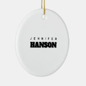 Minimalist Black & White Professional Modern Name セラミックオーナメント (右)