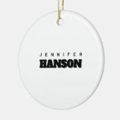 Minimalist Black & White Professional Modern Name セラミックオーナメント (左)