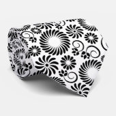 Minimalist Black White Retro Spiral Flower Pattern ネクタイ (ロール)