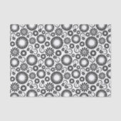 Minimalist Black White Retro Spiral Flower Pattern 薄葉紙 (正面)