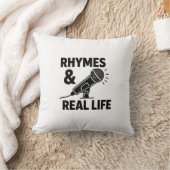 Minimalist Black & White “RHYPES & REAL LIFE” Micr クッション (ブランケット)