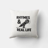 Minimalist Black & White “RHYPES & REAL LIFE” Micr クッション (裏面)