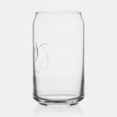 Minimalist black white script custom wedding can  ガラス缶 (左)