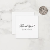 Minimalist Black & White Script Wedding Thank You ノートカード (正面/裏面インサイチュ)
