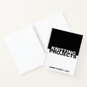 Minimalist Black White Text Knitting Projects  ノートブック (内部)