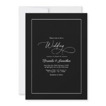Minimalist Black & White Timeless Wedding QR Code