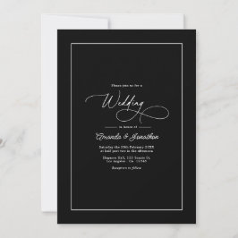 Minimalist Black & White Timeless Wedding QR Code 招待状
