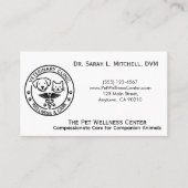 Minimalist Black & White Veterinary Clinic 名刺 (正面)