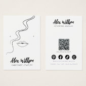 Minimalist Black White Wavy Hair Jewelry Display (正面&裏面)