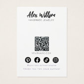 Minimalist Black White Wavy Hair Jewelry Display (裏面)