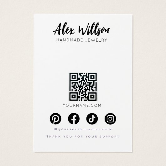 Minimalist Black White Wavy Hair Jewelry Display (裏面)