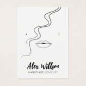 Minimalist Black White Wavy Hair Jewelry Display (正面)