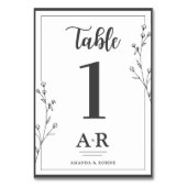 Minimalist Black & White Wedding テーブルナンバー (裏面)