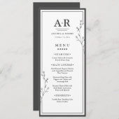 Minimalist Black & White Wedding メニュー (正面/裏面)