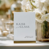 Minimalist Black & White Wedding Bar Sign 招待状