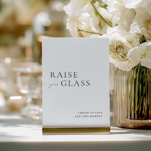 Minimalist Black & White Wedding Bar Sign 招待状