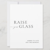 Minimalist Black & White Wedding Bar Sign 招待状 (正面)