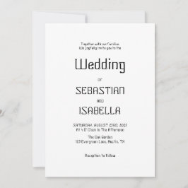 Minimalist Black & White Wedding Invitation 招待状