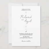 Minimalist Black & White Wedding Invitation 招待状 (正面)