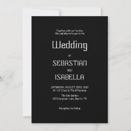 Minimalist Black & White Wedding Invitation 招待状
