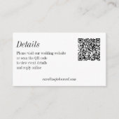 Minimalist Black White Wedding QR Code Details エンクロージャーカード (正面)