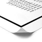 Minimalist Black White Wedding Seating Chart ポスター (角)