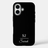 Minimalist Black with Name and Initial  Case-Mate iPhoneケース (裏面)