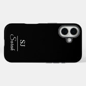 Minimalist Black with Name and Initial  Case-Mate iPhoneケース (裏面 (横))