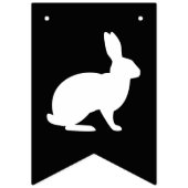 Minimalist Black With White Bunnies Happy Easter バンティングフラッグ (第2の旗)