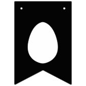 Minimalist Black With White Bunnies Happy Easter バンティングフラッグ (第1の旗)