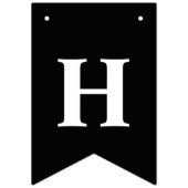 Minimalist Black With White Bunnies Happy Easter バンティングフラッグ (第3の旗)