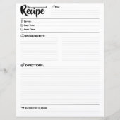 Minimalist Blank Recipe Pages / Paper Sheet Modern (正面)