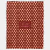 Minimalist Blanket Red Gold Luxe Christmas Gift フリースブランケット (正面)