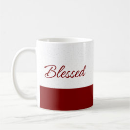 Minimalist Blessed Burgundy Script Art コーヒーマグカップ